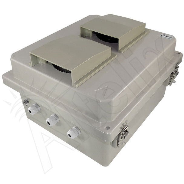 Altelix 14x12x8 Fiberglass Weatherproof Vented NEMA Enclosure with 12 VDC Cooling Fan - Nema Supply