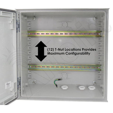 Altelix 16x16x8 Industrial DIN Rail Enclosure Fiberglass NEMA 3X IP65 - Nema Supply