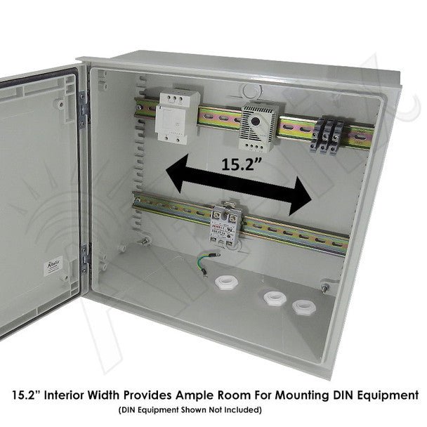 Altelix 16x16x8 Industrial DIN Rail Enclosure Fiberglass NEMA 3X IP65 - Nema Supply