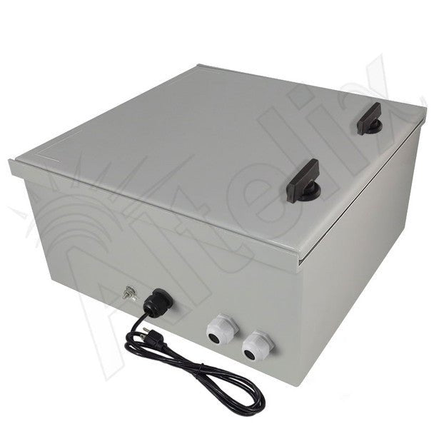 Altelix 16x16x8 NEMA 3X Fiberglass Weatherproof Enclosure with Equipment Mounting Plate & 120 VAC Outlets & Power Cord - Nema Supply