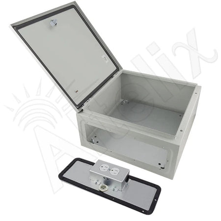 Altelix 16x16x8 NEMA 4X Steel Weatherproof Enclosure with 120 VAC Outlets and Power Cord - Nema Supply