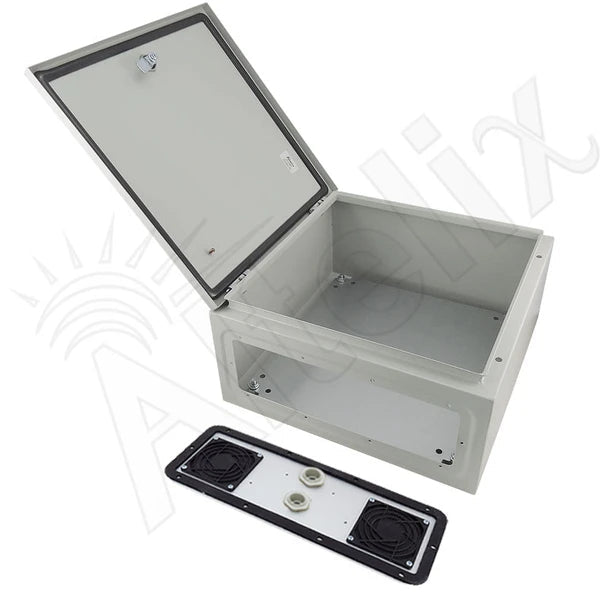 Altelix 16x16x8 Vented Steel Weatherproof NEMA Enclosure with Steel Equipment Mounting Plate - Nema Supply