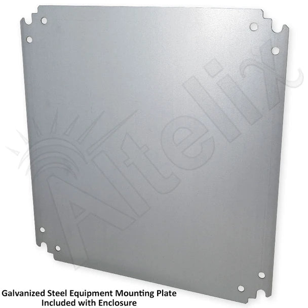 Altelix 16x16x8 Vented Steel Weatherproof NEMA Enclosure with Steel Equipment Mounting Plate - Nema Supply