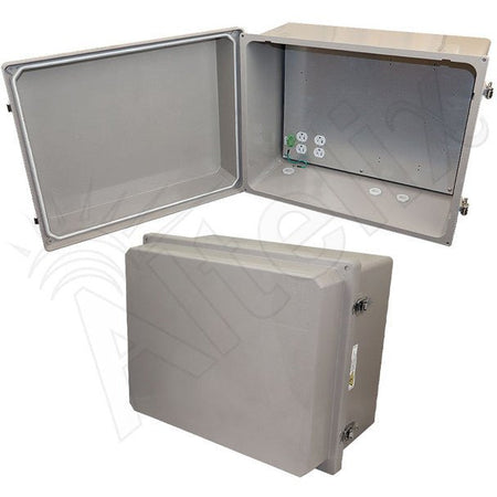 Altelix 16x20x12 Fiberglass Weatherproof NEMA Enclosure with Aluminum Mounting Plate and 120 VAC Outlets - Nema Supply