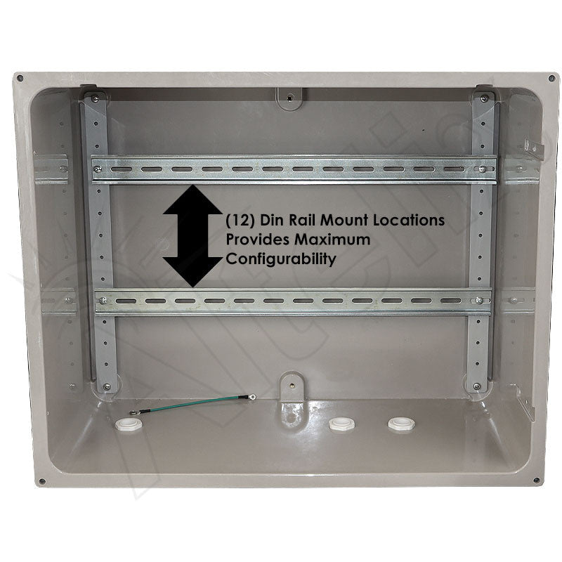 Altelix 16x20x12 Industrial DIN Rail Enclosure Fiberglass NEMA 4X IP66 - Nema Supply