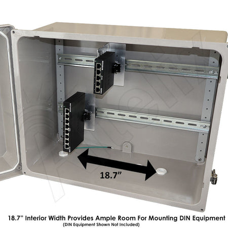 Altelix 16x20x12 Industrial DIN Rail Enclosure Fiberglass NEMA 4X IP66 - Nema Supply
