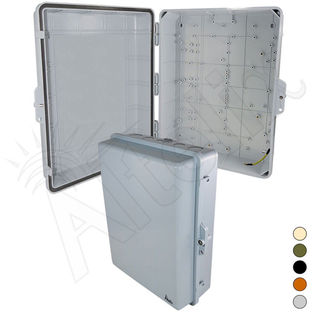 Altelix 17x14x6 PC + ABS Weatherproof Utility Box NEMA Enclosure with Hinged Door Gray - Nema Supply