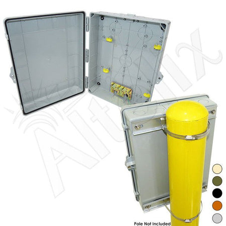 Altelix 17x14x6 PC + ABS Weatherproof Utility Box NEMA Enclosure with Pole Mount Kit - Nema Supply