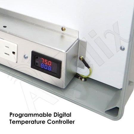 Altelix 17x14x6 Polycarbonate + ABS Vented Indoor / Outdoor RF Transparent Enclosure with PVC Non - Metallic Equipment Mounting Plate, 120 VAC Outlets, Power Cord & Cooling Fan with Digital Temperature Controller - Nema Supply