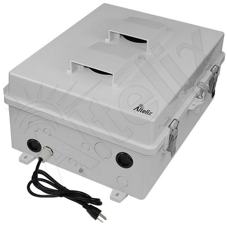 Altelix 17x14x7 Polycarbonate Vented Enclosure with Aluminum Equipment Mounting Plate, Cooling Fan, 120 VAC Outlets & Power Cord - Nema Supply
