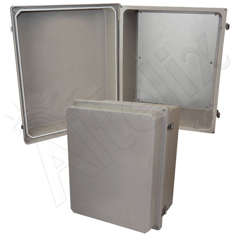 Altelix 20x16x12 Fiberglass Weatherproof NEMA 4X Enclosure with Blank Aluminum Equipment Mounting Plate - Nema Supply