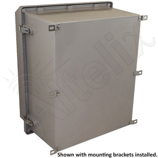 Altelix 20x16x12 Fiberglass Weatherproof Vented NEMA Enclosure with Aluminum Mounting Plate, 120V Outlets & Power Cord - Nema Supply