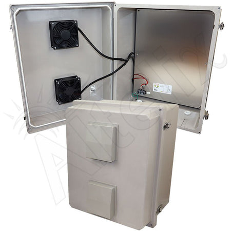 Altelix 20x16x12 Fiberglass Weatherproof Vented NEMA Enclosure with Dual 12 VDC Cooling Fans - Nema Supply