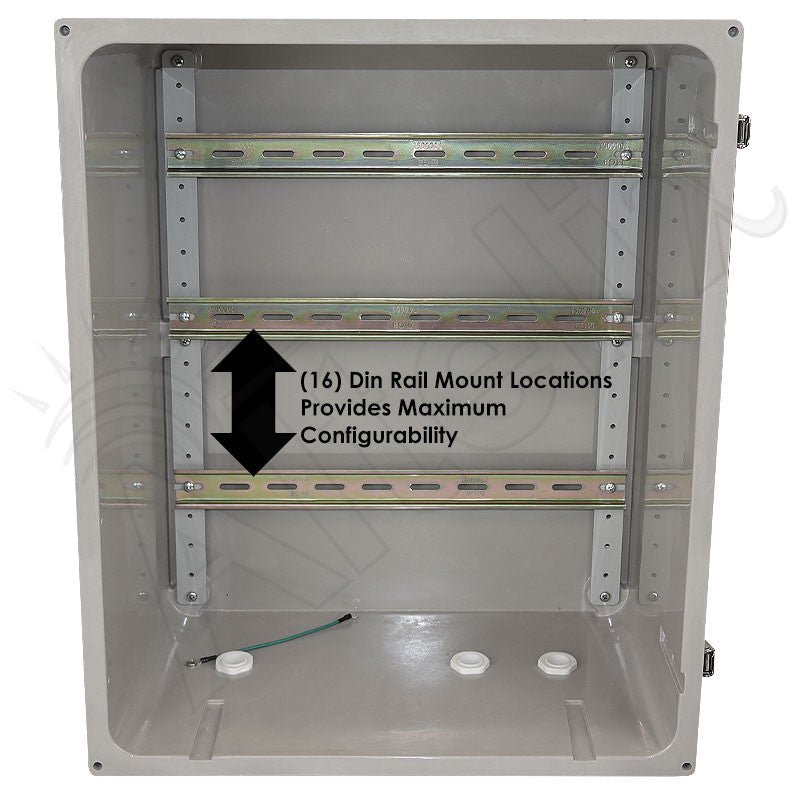 Altelix 20x16x12 Industrial DIN Rail Fiberglass Enclosure NEMA 4X IP66 - Nema Supply