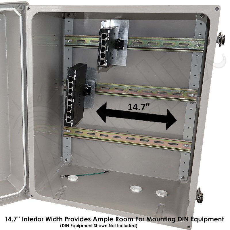 Altelix 20x16x12 Industrial DIN Rail Fiberglass Enclosure NEMA 4X IP66 - Nema Supply