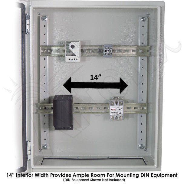 Altelix 20x16x12 Industrial DIN Rail NEMA 4X Steel Weatherproof Enclosure - Nema Supply