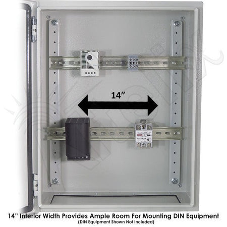 Altelix 20x16x12 Industrial DIN Rail NEMA 4X Steel Weatherproof Enclosure - Nema Supply