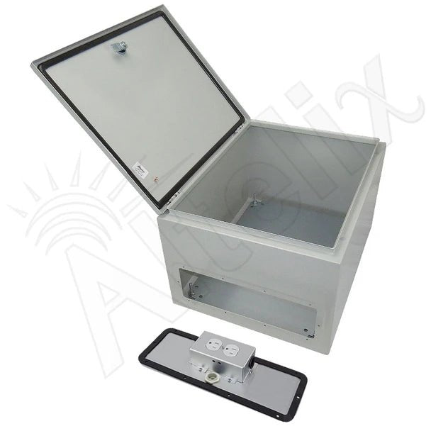 Altelix 20x16x12 NEMA 4X Steel Weatherproof Enclosure with 120 VAC Outlets and Power Cord - Nema Supply