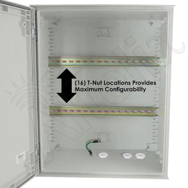 Altelix 20x16x8 Industrial DIN Rail Enclosure Fiberglass NEMA 3X IP65 - Nema Supply