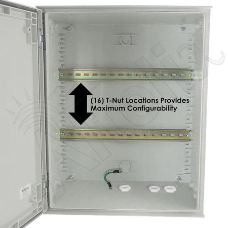 Altelix 20x16x8 Industrial DIN Rail Enclosure Fiberglass NEMA 3X IP65 - Nema Supply