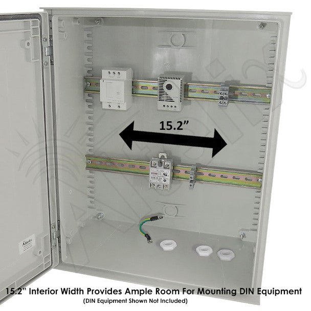Altelix 20x16x8 Industrial DIN Rail Enclosure Fiberglass NEMA 3X IP65 - Nema Supply