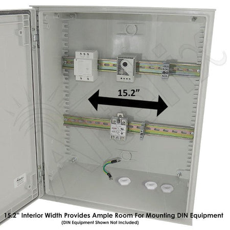 Altelix 20x16x8 Industrial DIN Rail Enclosure Fiberglass NEMA 3X IP65 - Nema Supply