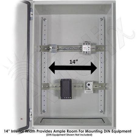 Altelix 24x16x12 Industrial DIN Rail NEMA 4X Steel Weatherproof Enclosure - Nema Supply