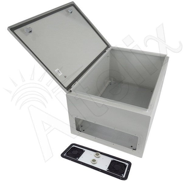 Altelix 24x16x12 Vented Steel Weatherproof NEMA Enclosure with Steel Equipment Mounting Plate - Nema Supply