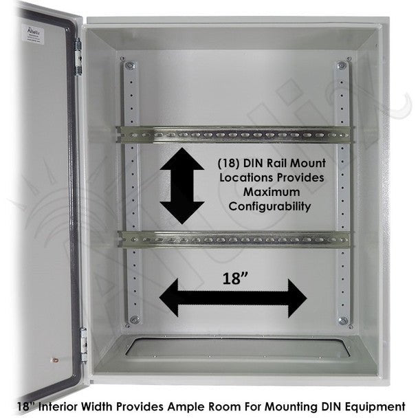 Altelix 24x20x12 Industrial DIN Rail NEMA 4X Steel Weatherproof Enclosure - Nema Supply