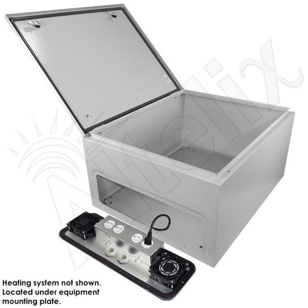 Altelix 24x20x12 Steel Heated Weatherproof NEMA Enclosure with Dual Cooling Fans, 200W Heater, 120 VAC Outlets and Power Cord - Nema Supply