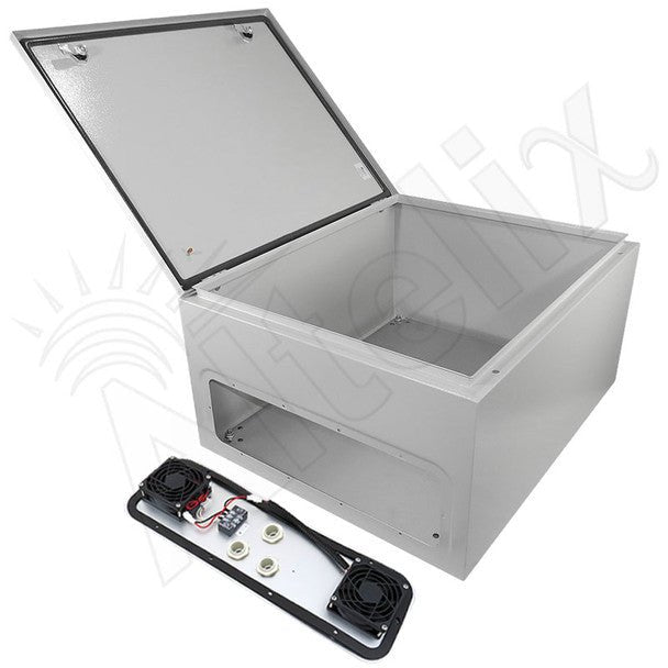 Altelix 24x20x12 Steel Weatherproof NEMA Enclosure with Dual 12 VDC Cooling Fans - Nema Supply