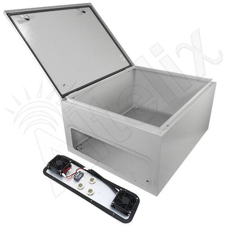 Altelix 24x20x12 Steel Weatherproof NEMA Enclosure with Dual 12 VDC Cooling Fans - Nema Supply