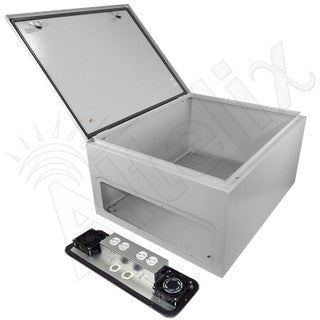 Altelix 24x20x12 Steel Weatherproof NEMA Enclosure with Dual Cooling Fans, Dual 120 VAC Duplex Outlets and Power Cord - Nema Supply