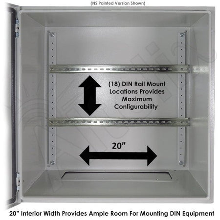Altelix 24x24x16 Industrial DIN Rail NEMA 4X Stainless Steel Weatherproof Enclosure - Nema Supply