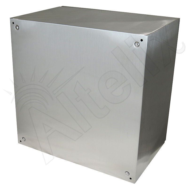 Altelix 24x24x16 Industrial DIN Rail Stainless Steel Weatherproof NEMA Enclosure with Dual Cooling Fans, Single 120 VAC Duplex Outlet and Power Cord - Nema Supply