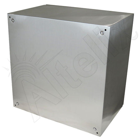 Altelix 24x24x16 Industrial DIN Rail Stainless Steel Weatherproof NEMA Enclosure with Dual Cooling Fans, Single 120 VAC Duplex Outlet and Power Cord - Nema Supply