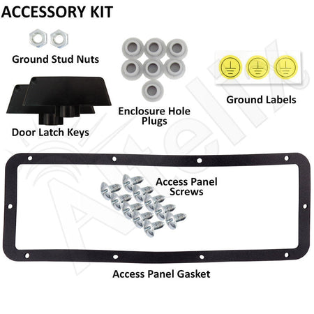 Altelix 24x24x16 Industrial DIN Rail Stainless Steel Weatherproof NEMA Enclosure with Dual Cooling Fans, Single 120 VAC Duplex Outlet and Power Cord - Nema Supply