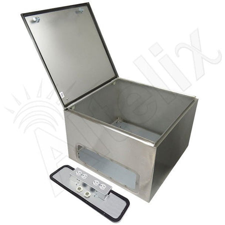 Altelix 24x24x16 NEMA 4X Stainless Steel Weatherproof Enclosure with Dual 120 VAC Duplex Outlets and Power Cord - Nema Supply