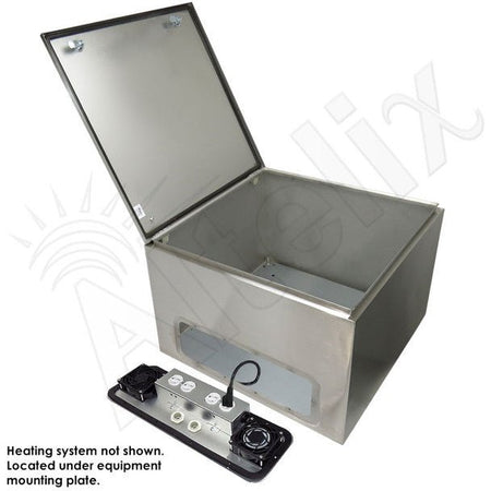 Altelix 24x24x16 Stainless Steel Heated Weatherproof NEMA Enclosure with Dual Cooling Fans, 400W Heater, 120 VAC Outlets and Power Cord - Nema Supply