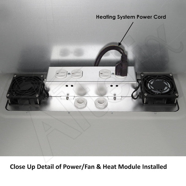 Altelix 24x24x16 Stainless Steel Heated Weatherproof NEMA Enclosure with Dual Cooling Fans, 400W Heater, 120 VAC Outlets and Power Cord - Nema Supply
