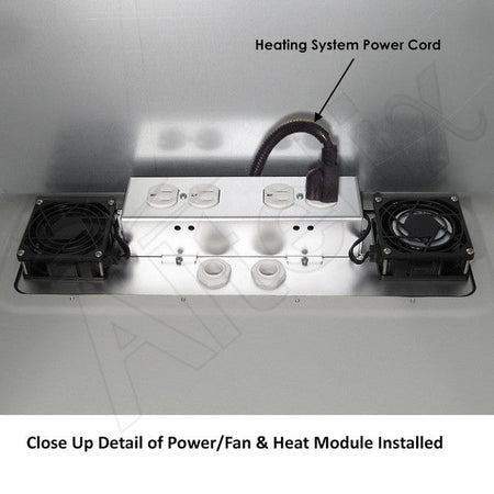 Altelix 24x24x16 Stainless Steel Heated Weatherproof NEMA Enclosure with Dual Cooling Fans, 400W Heater, 120 VAC Outlets and Power Cord - Nema Supply