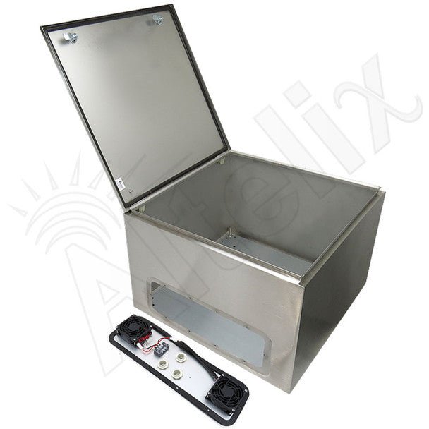 Altelix 24x24x16 Stainless Steel Weatherproof NEMA Enclosure with Dual 12 VDC Cooling Fans - Nema Supply