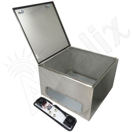 Altelix 24x24x16 Stainless Steel Weatherproof NEMA Enclosure with Dual 12 VDC Cooling Fans - Nema Supply