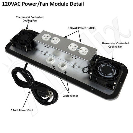 Altelix 24x24x16 Stainless Steel Weatherproof NEMA Enclosure with Dual Cooling Fans, 120 VAC Outlets and Power Cord - Nema Supply