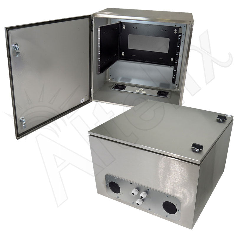 Altelix 24x24x16 Vented 19" Wide 6U Rack Stainless Steel Weatherproof NEMA Enclosure - Nema Supply