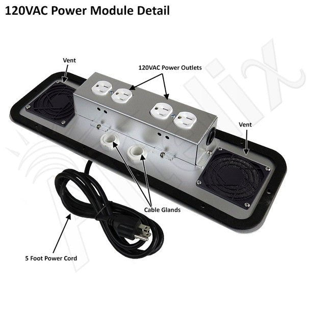 Altelix 24x24x16 Vented Stainless Steel Weatherproof NEMA Enclosure with 120 VAC Outlets and Power Cord - Nema Supply