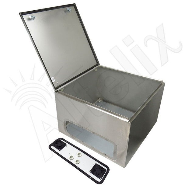 Altelix 24x24x16 Vented Stainless Steel Weatherproof NEMA Enclosure with Steel Equipment Mounting Plate - Nema Supply