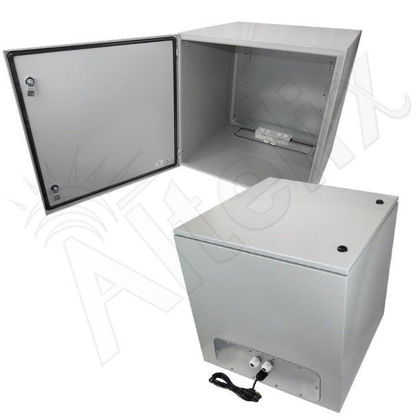 Altelix 24x24x24 NEMA 4X Steel Weatherproof Enclosure with 120 VAC Outlets and Power Cord - Nema Supply