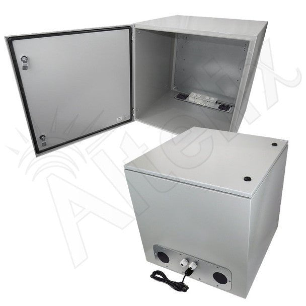 Altelix 24x24x24 Vented Steel Weatherproof NEMA Enclosure with 120 VAC Outlets and Power Cord - Nema Supply