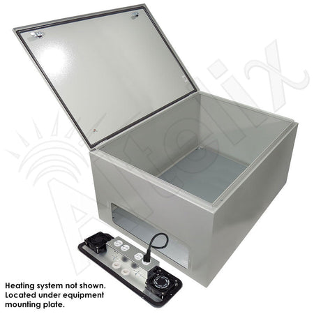 Altelix 28x24x16 Steel Heated Weatherproof NEMA Enclosure with Dual Cooling Fans, 400W Heater, 120 VAC Outlets and Power Cord - Nema Supply
